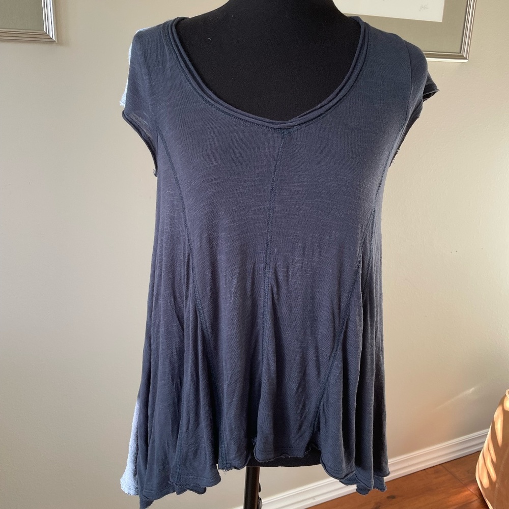 Navy blue blousy tee by Pure Good, size XS